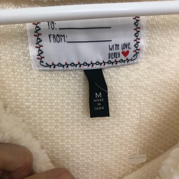 WITH LOVE DEREK Womens Medium Fluffy Christmas Sweater Sequin Reindeer Pullover - Picture 6 of 9